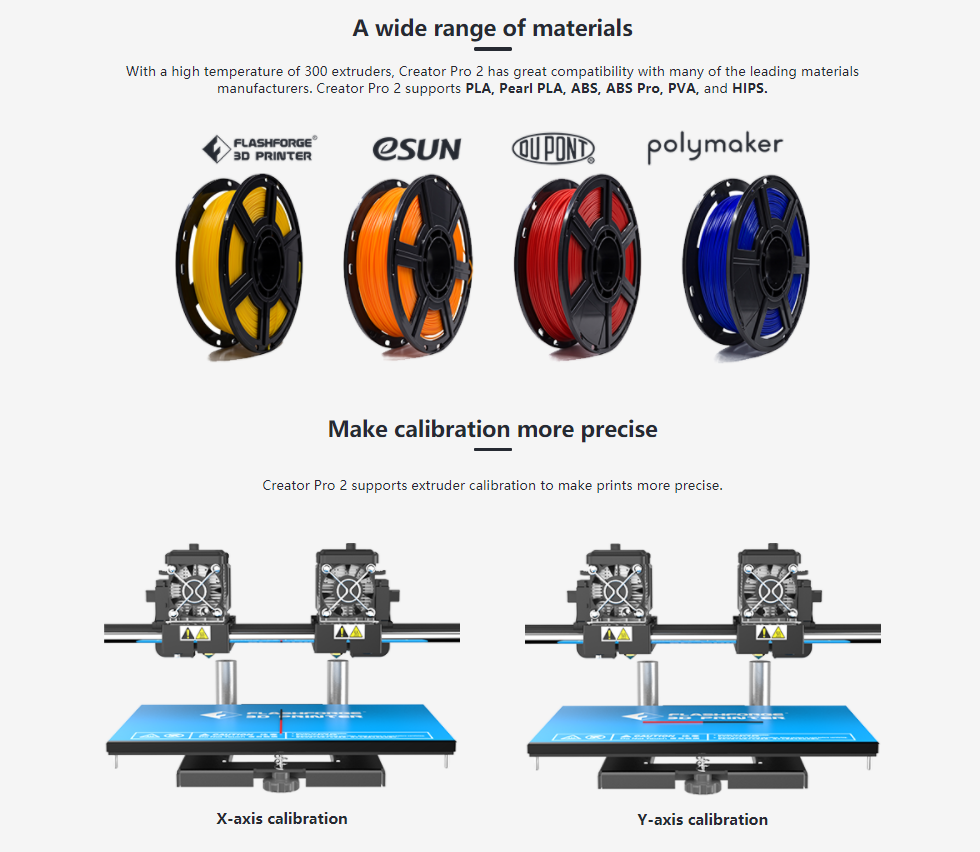 Creator Pro 2 Dual Independent Extruder 3D Printer